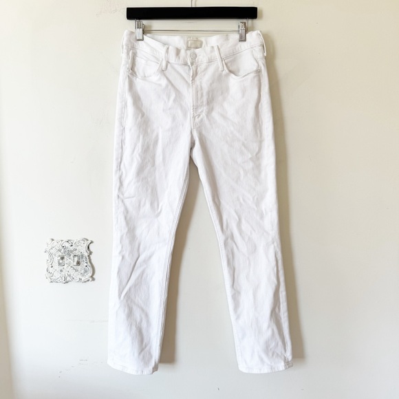 Mother White Mid Rise Dazzler Ankle Jeans in Fairest of them all 30 - Picture 6 of 12